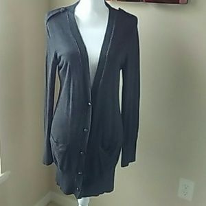 Ann Taylor Loft Grey Cardigan with buttons